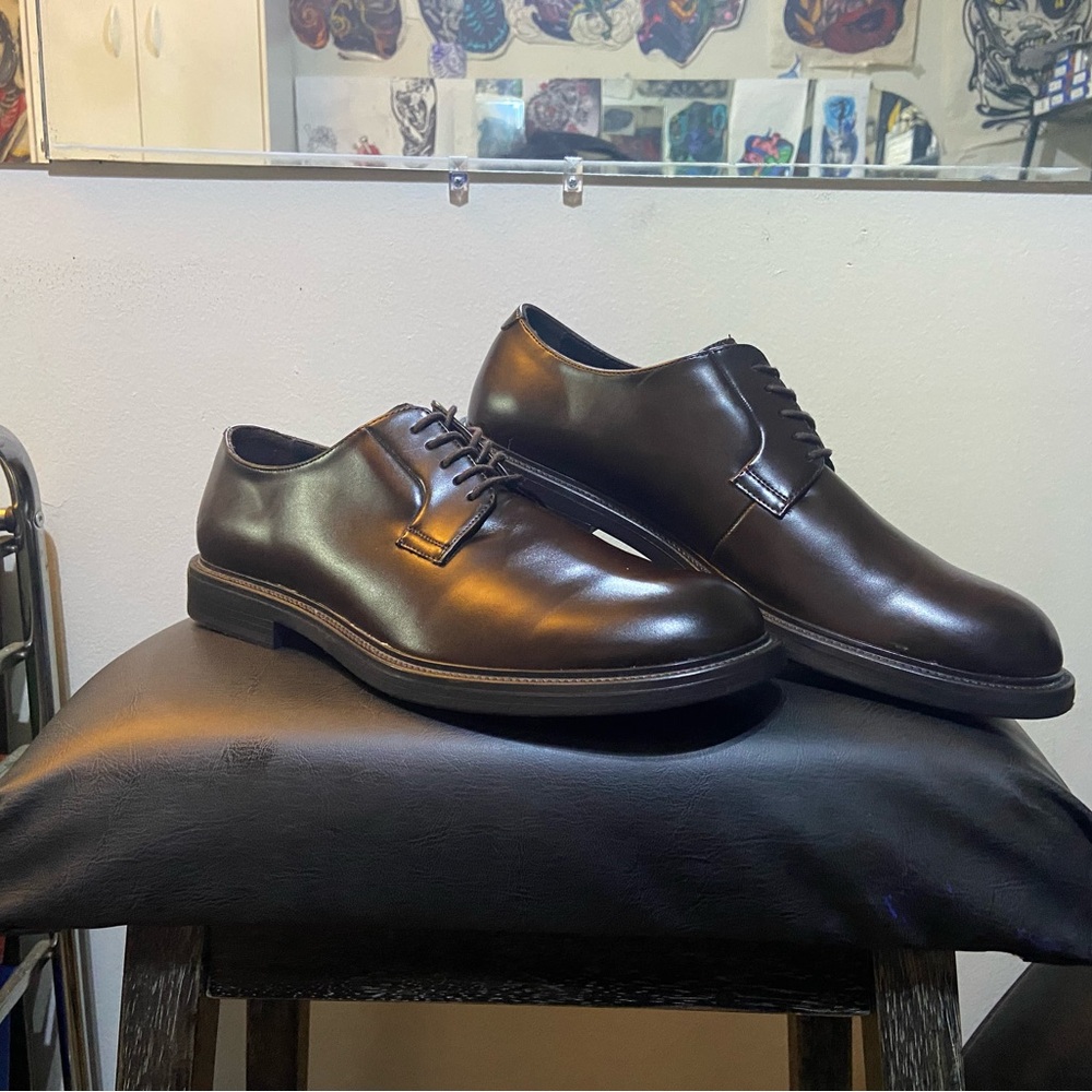 Zara Brown Leather Oxfords